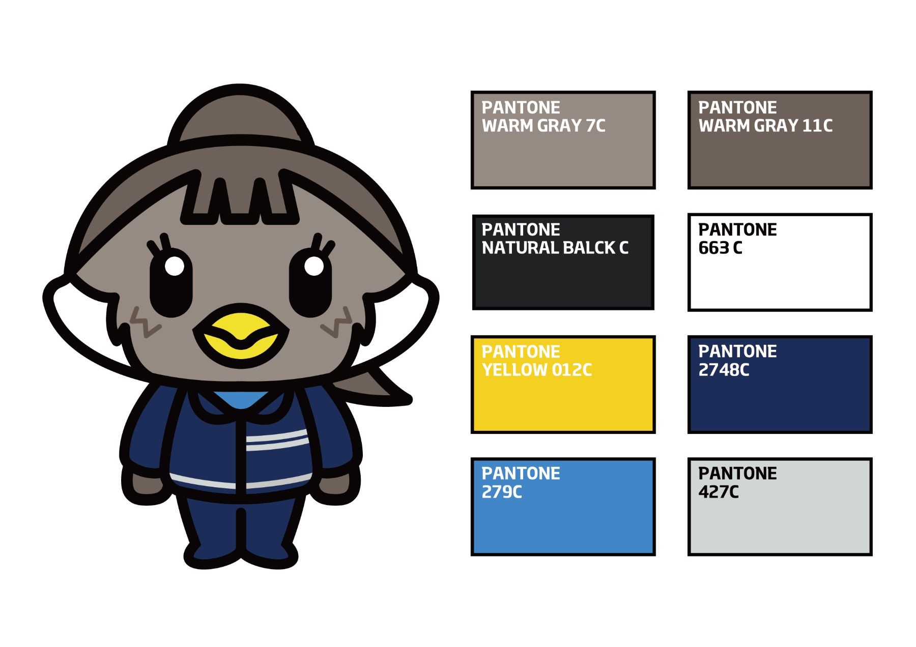 Poki character sheet with colour palette