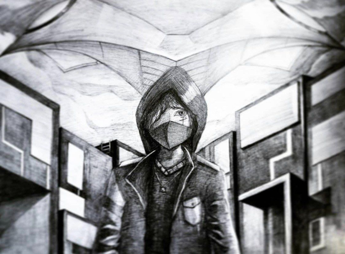 Early drawing of Villain, 2018